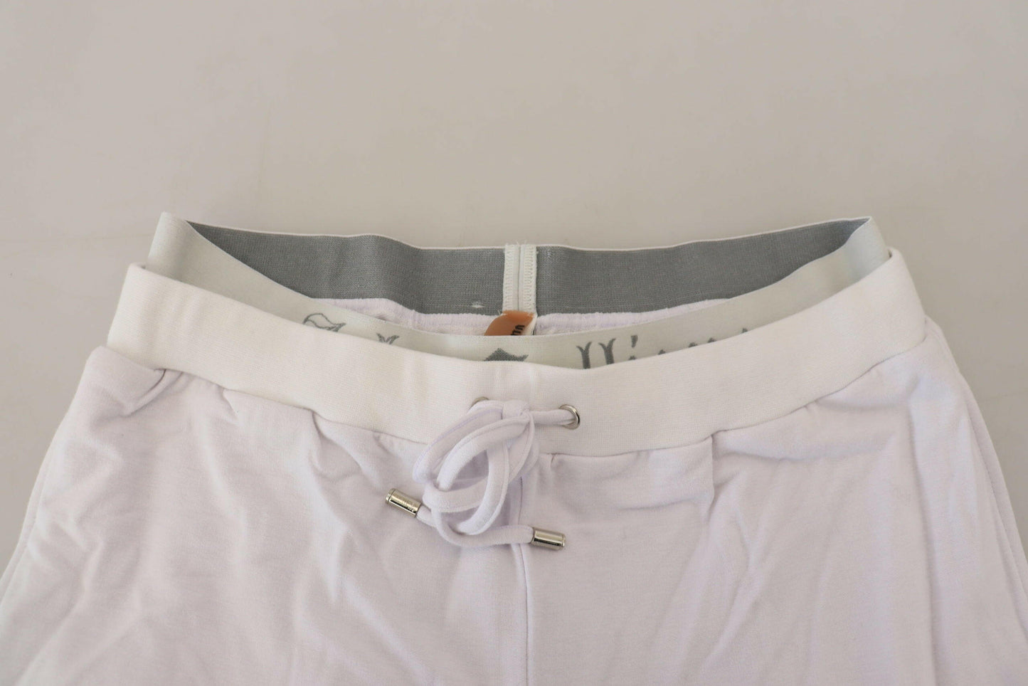 John Galliano White Cotton Logo Mens Jogger Pants