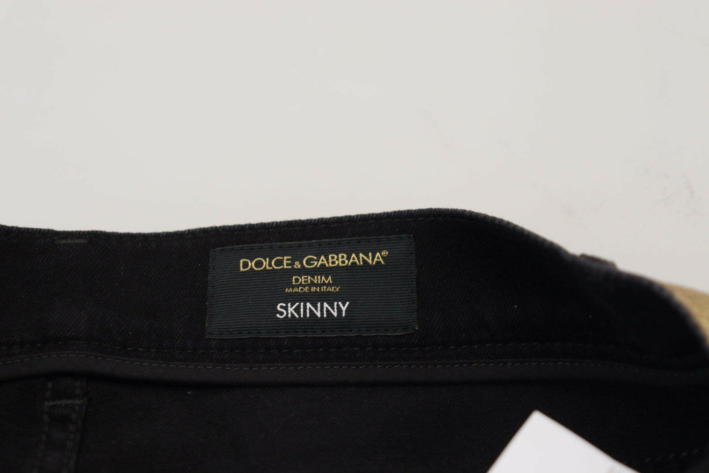 Dolce &amp; Gabbana – Zerfetzte Skinny-Jeans aus goldener Baumwolle für Herren