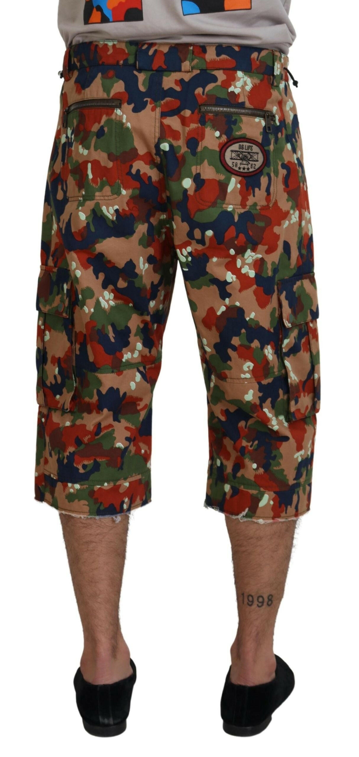 Dolce &amp; Gabbana Mehrfarbige Camouflage-Cargo-Shorts aus Baumwolle