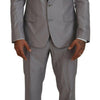 Dolce & Gabbana Silver Wool Silk 3 Piece Slim Fit Suit
