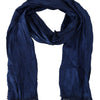 Costume National Blue Silk Shawl Foulard Fringes Scarf
