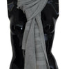 John Galliano Gray Logo Knitted Neck Wrap Shawl Foulard Scarf