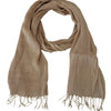 Costume National Beige Cotton Shawl Foulard Fringe Scarf