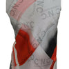 Costume National Gray Red Shawl Foulard Wrap Scarf