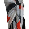 Costume National Gray Red Shawl Foulard Wrap Scarf