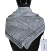Costume National Gray Print Shawl Foulard Branded Scarf