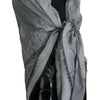 Costume National Gray Print Shawl Foulard Fringes Scarf