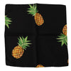 Dolce & Gabbana Black Pineapple Printed Square Handkerchief  Scarf