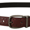 Dolce & Gabbana Brown Perforated Leather Metal Buckle Belt