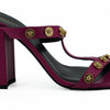 Versace Purple Calf Leather High Heel Sandals
