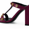 Versace Purple Calf Leather High Heel Sandals