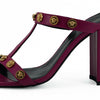 Versace Purple Calf Leather High Heel Sandals