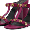 Versace Purple Calf Leather High Heel Sandals