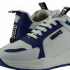 Versace Blue and White Calf Leather Sneakers