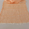Malo Peach Linen Knitted Shawl Wrap Fringes Scarf
