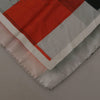 Costume National Gray Red Silk Shawl Foulard Wrap Scarf