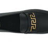 Versace Black Calf Leather Loafers Shoes