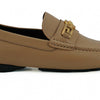 Versace Beige Calf Leather Loafers Shoes