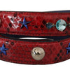 Dolce & Gabbana Red Exotic Leather Crystals Shoulder Strap