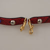 Dolce & Gabbana Red Exotic Leather Crystals Shoulder Strap