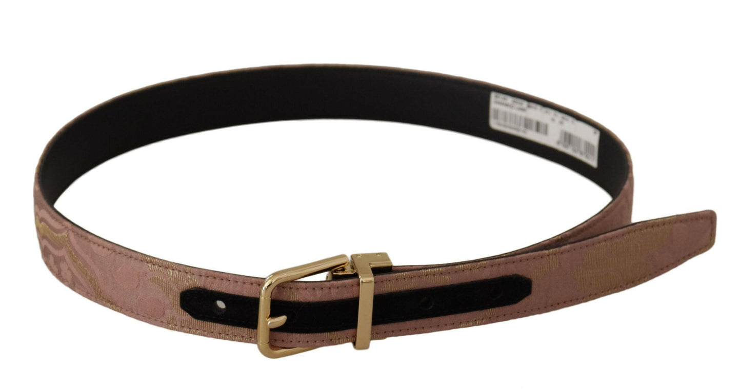 Ceinture en cuir rose chic Dolce &amp; Gabbana avec boucle logo
