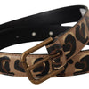 Dolce & Gabbana Brown Leopard Print Vintage Metal Waist Buckle Belt