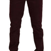 CYCLE Maroon Cotton Stretch Skinny Casual Men Pants