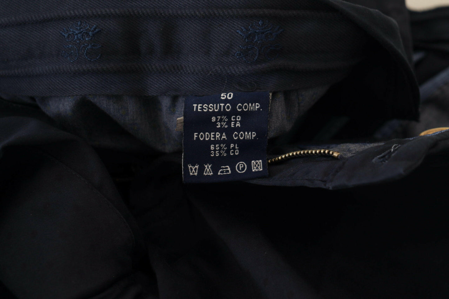 Domenico Tagliente Pantalon chino slim bleu foncé élégant