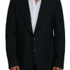 Blazer élégant bleu foncé à boutonnage simple Dolce &amp; Gabbana