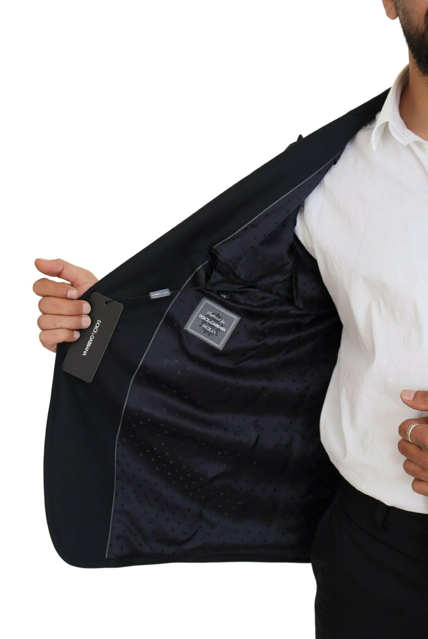 Blazer élégant bleu foncé à boutonnage simple Dolce &amp; Gabbana