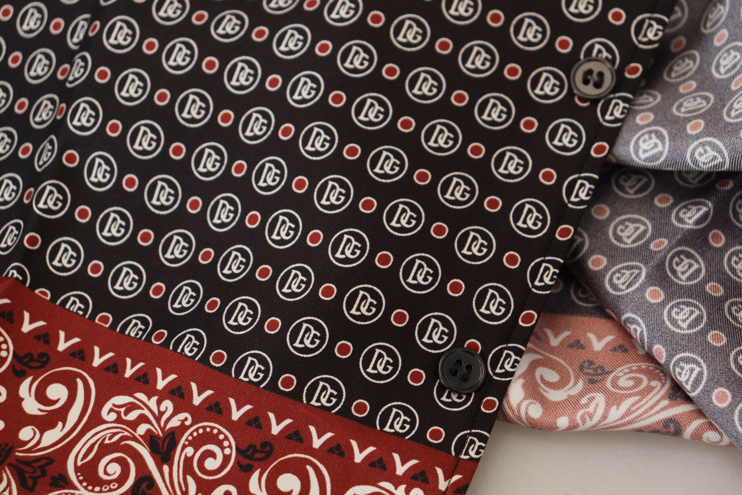 Dolce & Gabbana Multicolor Patterned Silk Casual Shirt