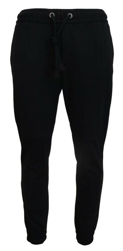 Dolce &amp; Gabbana Schwarze Herren Sport-Jogginghose aus Wolle