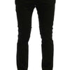 Costume National Chic Pantalon Slim Fit en Coton Stretch Noir