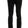Costume National Chic Pantalon Slim Fit en Coton Stretch Noir