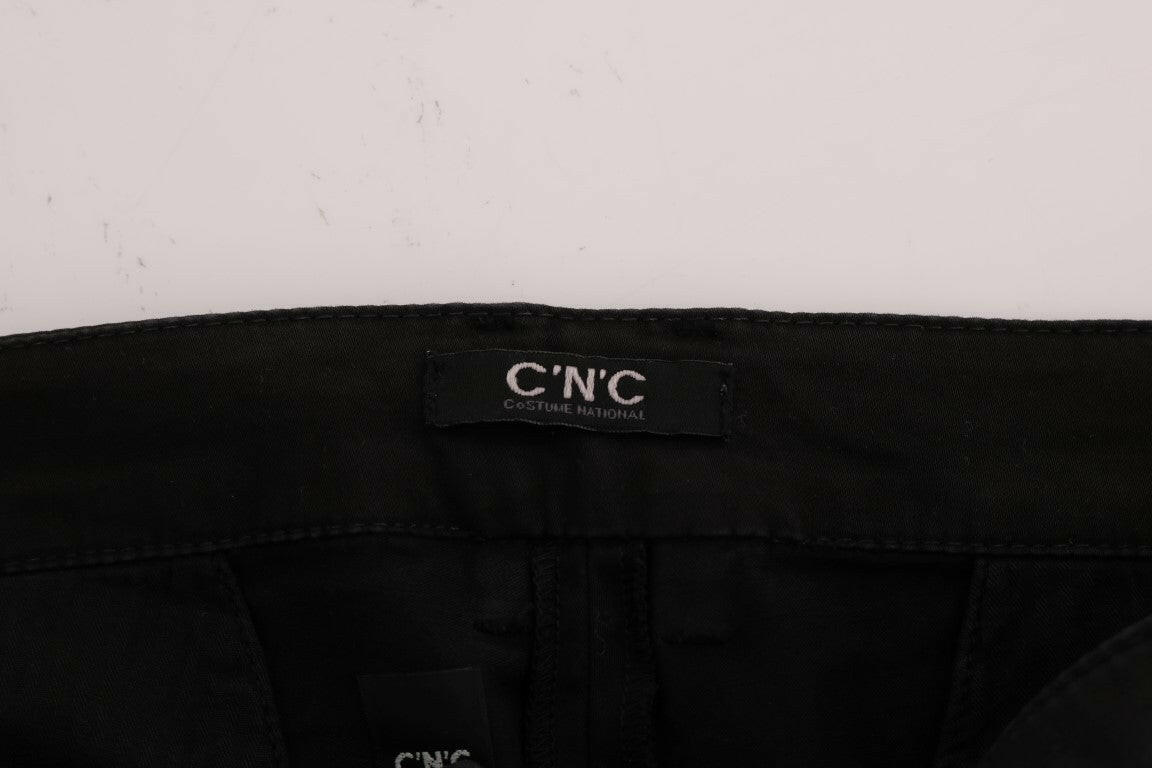 Costume National Chic Pantalon Slim Fit en Coton Stretch Noir