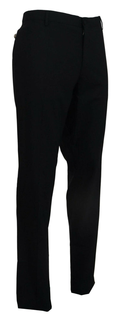 Dolce &amp; Gabbana – Schwarze, formelle Slim-Fit-Hose aus Stretchwolle
