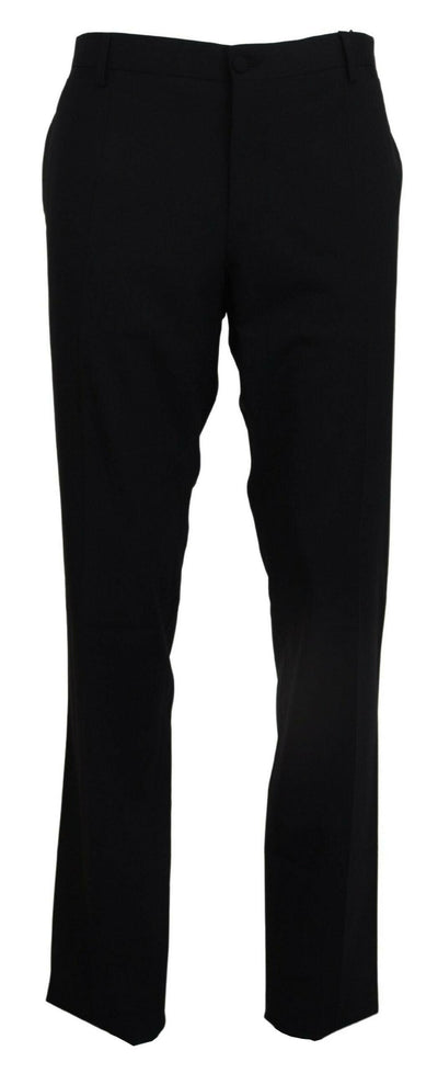 Dolce &amp; Gabbana – Schwarze, formelle Slim-Fit-Hose aus Stretchwolle