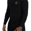 Dolce & Gabbana Gray Cashmere V-neck Gold Heart Sweater