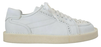 Dolce &amp; Gabbana Weiße Leder Low Top Oxford Sneakers Freizeitschuhe