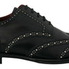 Dolce & Gabbana Black Leather Derby Dress Studded Shoes
