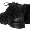 Bottines en peau lainée noire Dolce &amp; Gabbana