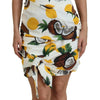 Dolce & Gabbana White Coconut Print Sheath Mini Silk Dress