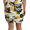 Dolce & Gabbana White Coconut Print Sheath Mini Silk Dress
