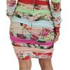 Dolce & Gabbana Multicolor Silk Floral Bodycon Sheath Dress