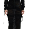 Dolce & Gabbana Black Viscose Bodycon Sheath Midi Dress