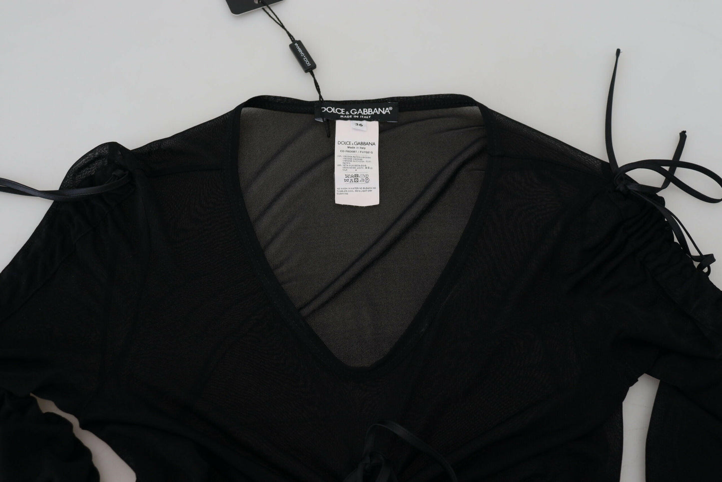 Dolce & Gabbana Black Viscose Bodycon Sheath Midi Dress