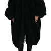 Dolce & Gabbana Black Cashmere Blend Faux Fur Coat Jacket