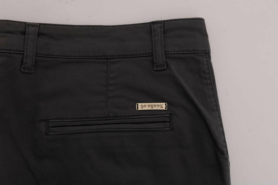 GF Ferre Gray Cotton Stretch Chinos Pants