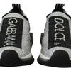 Dolce & Gabbana Silver Rhinestones Sorrento Sneakers Shoes
