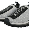 Dolce & Gabbana Silver Rhinestones Sorrento Sneakers Shoes